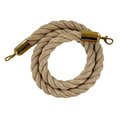 Montour Line Twisted Polyprop.Rope Hemp With Satin Brass Snap Ends 6ft.Cotton Core HDPP510Rope-60-HP-SE-SB